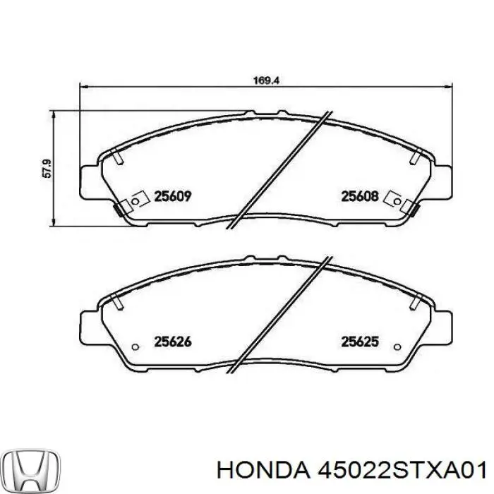 Колодки тормозные передние дисковые Honda 45022STXA01