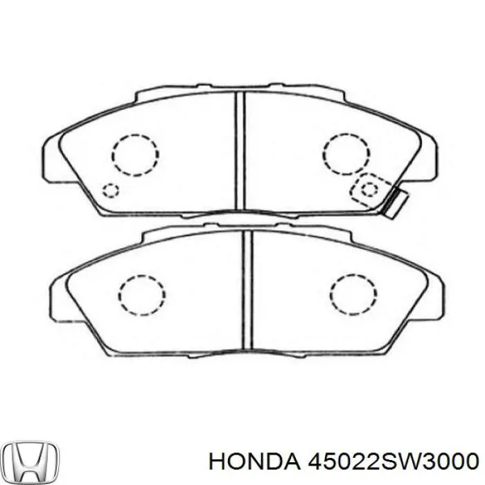 Передние тормозные колодки 45022SW3000 Honda