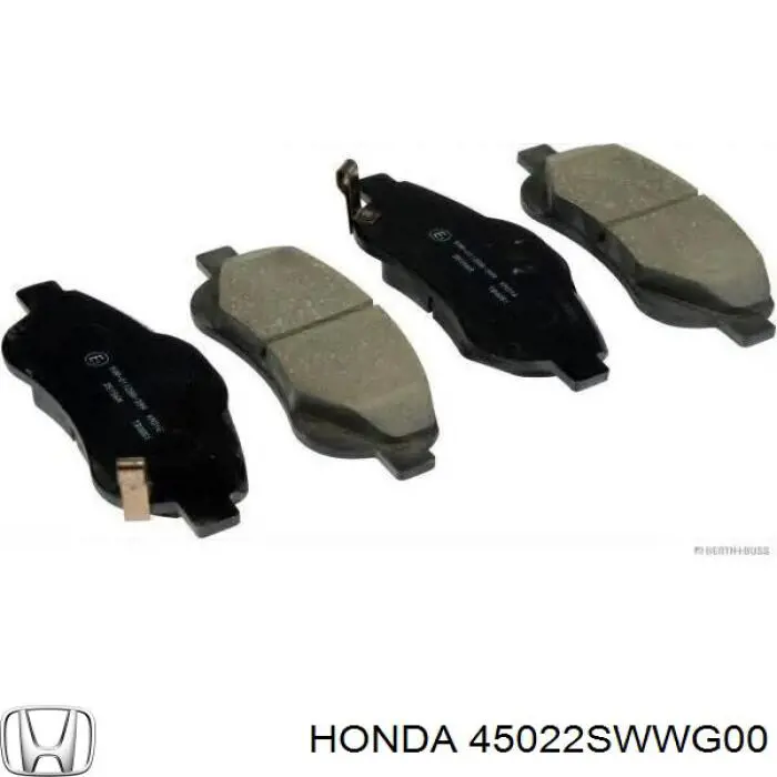 45022-SWW-G00 Honda колодки тормозные передние дисковые