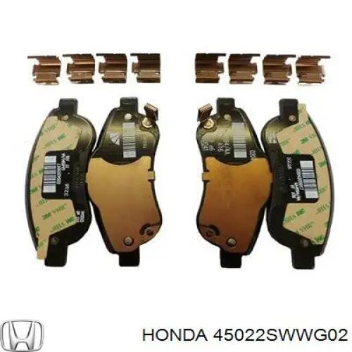 45022SWWG02 Honda колодки тормозные передние дисковые