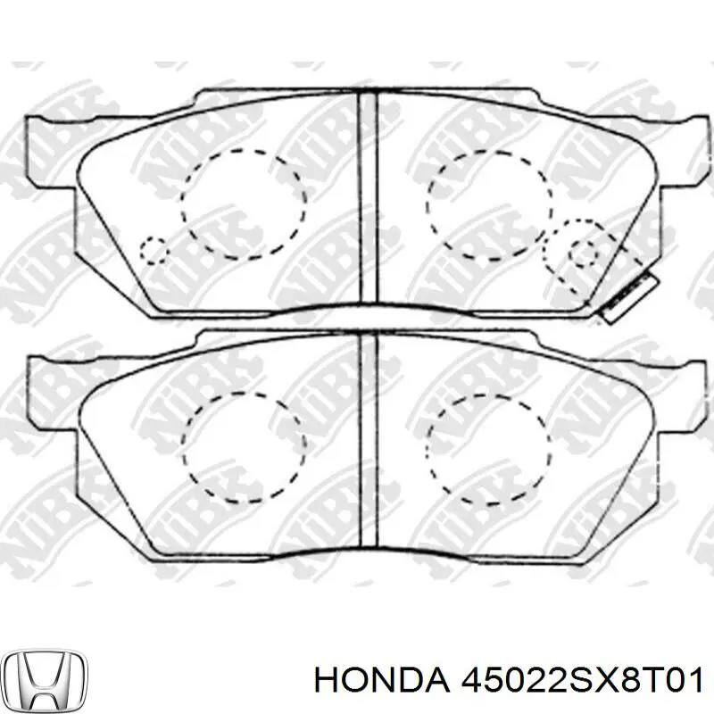 Передние тормозные колодки 45022SX8T01 Honda