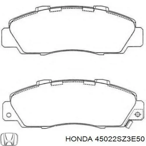45022SZ3E50 Honda колодки тормозные передние дисковые
