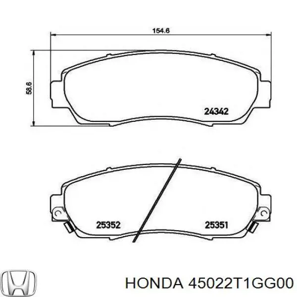 Передние тормозные колодки 45022T1GG00 Honda