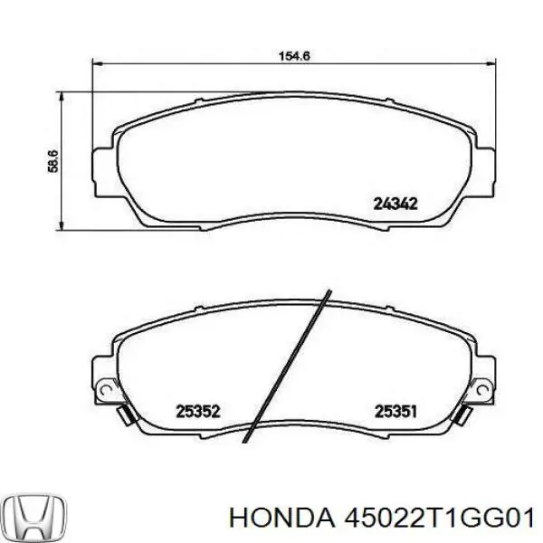 45022T1GG01 Honda колодки тормозные передние дисковые