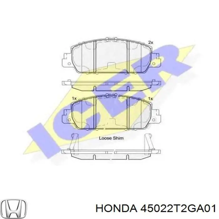 Купить 45022T2GA01 Honda Колодки тормозные
