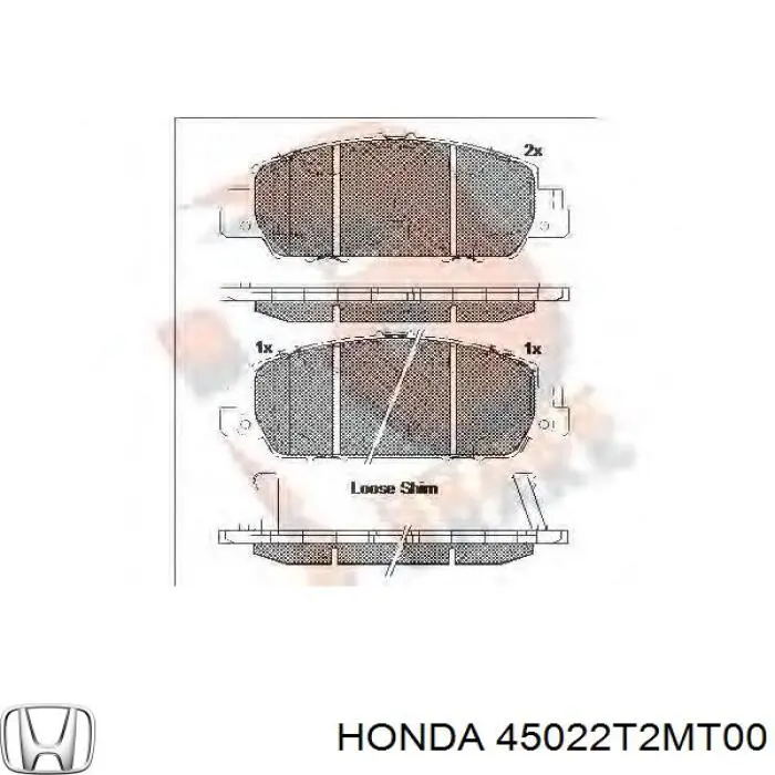 Купить 45022T2MT00 Honda Колодки тормозные