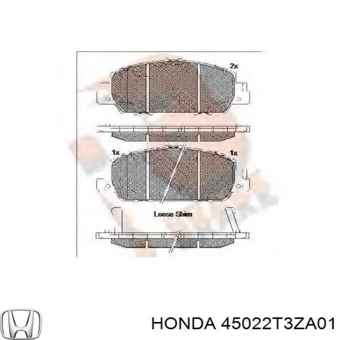 Купить 45022T3ZA01 Honda Колодки тормозные