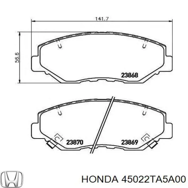 Колодки тормозные передние дисковые Honda 45022TA5A00