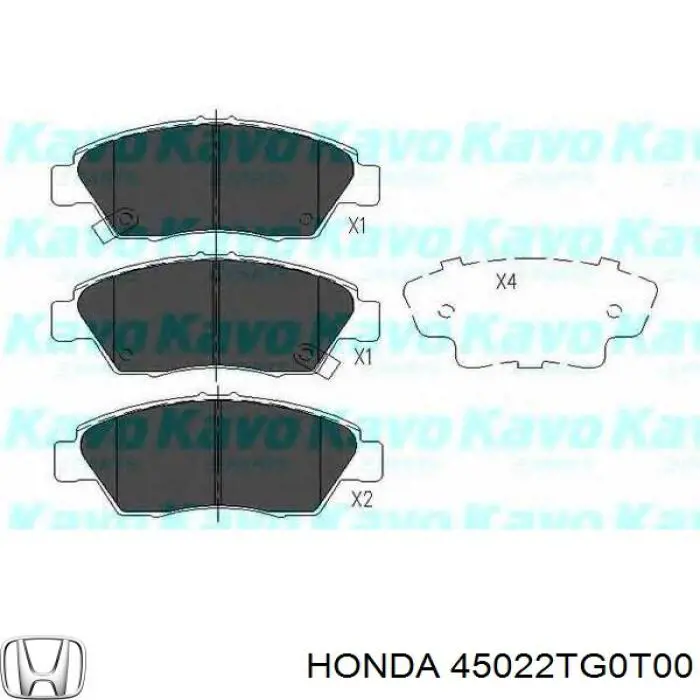 Передние тормозные колодки 45022TG0T00 Honda