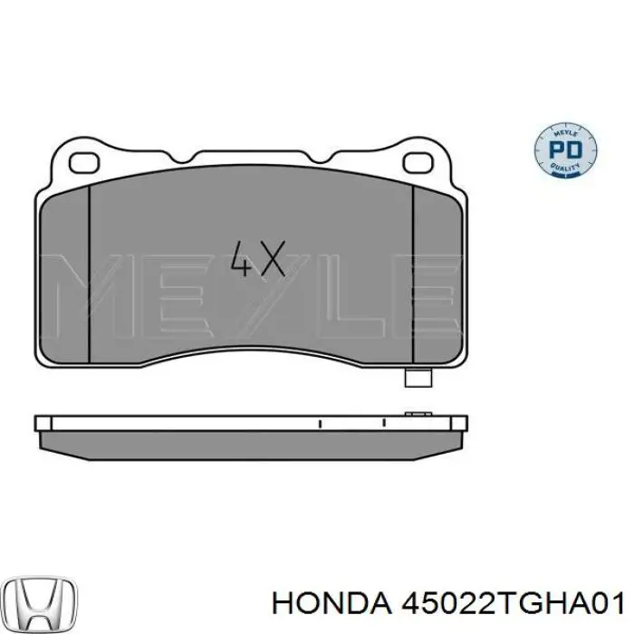 Pastillas de freno delanteras 45022TGHA01 Honda