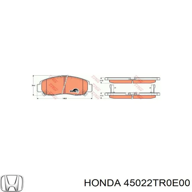 Колодки Honda 45022TR0E00 цена, от 17.64 USD
