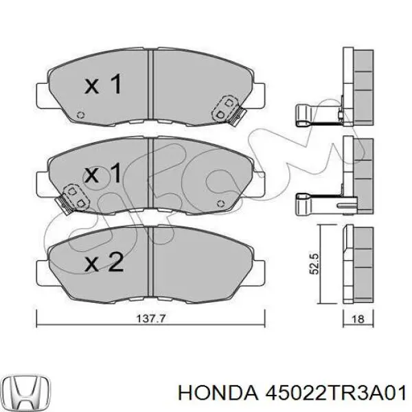 Передние тормозные колодки 45022TR3A01 Honda