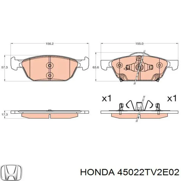 Колодки Honda 45022TV2E02 цена, от 39.00 USD