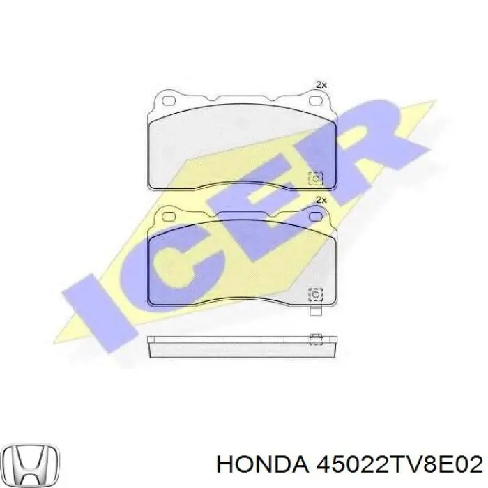 Pastillas de freno delanteras 45022TV8E02 Honda