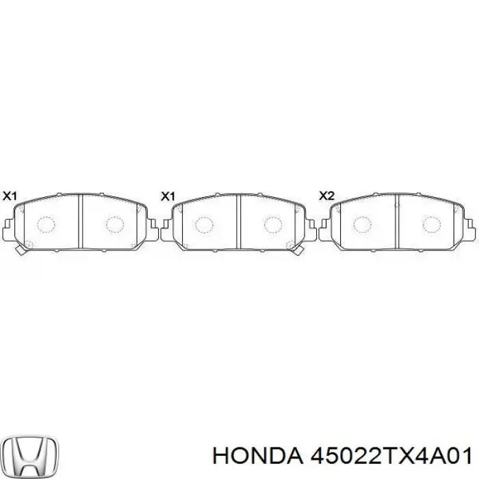 Pastillas de freno delanteras 45022TX4A01 Honda/Acura