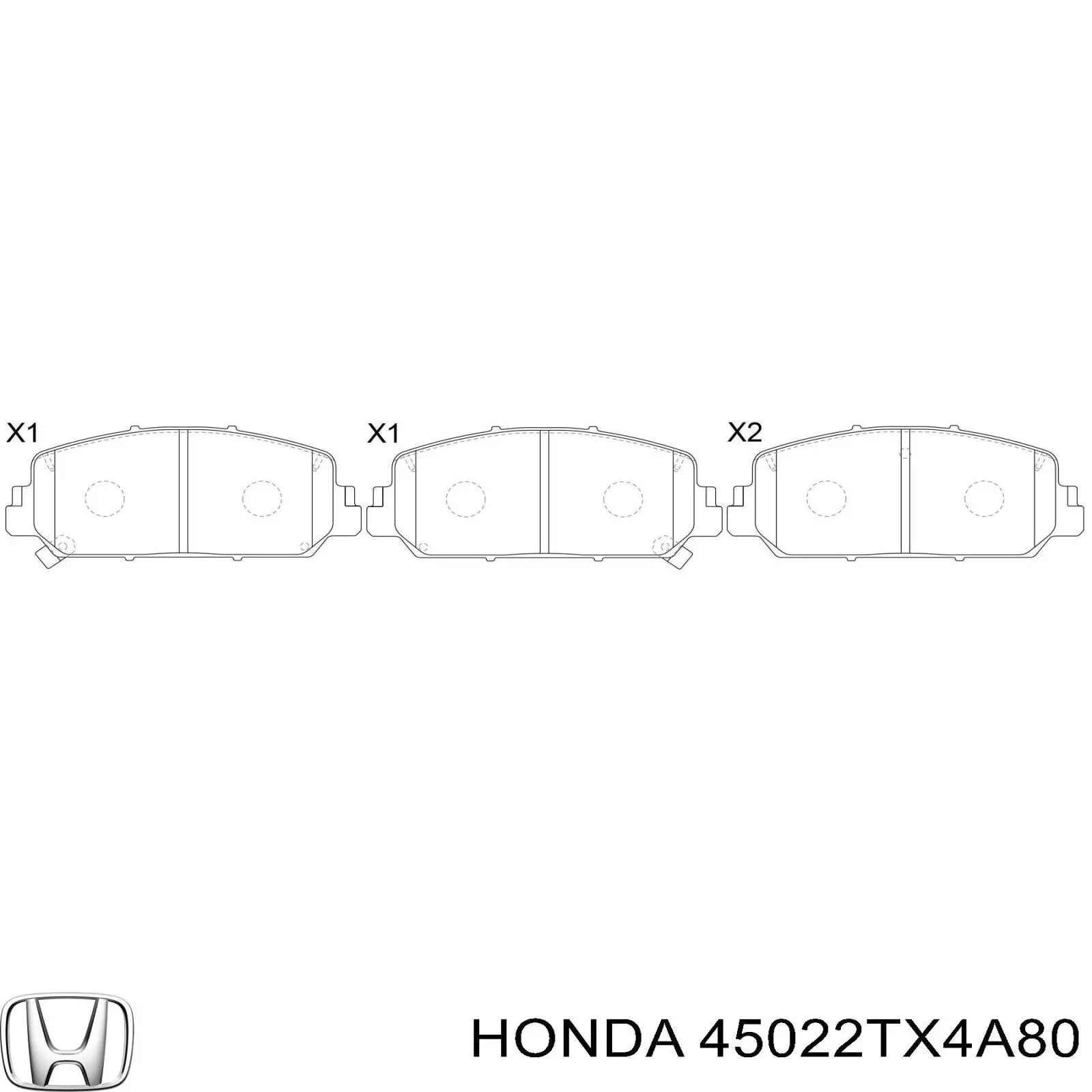 Передние тормозные колодки 45022TX4A80 Honda