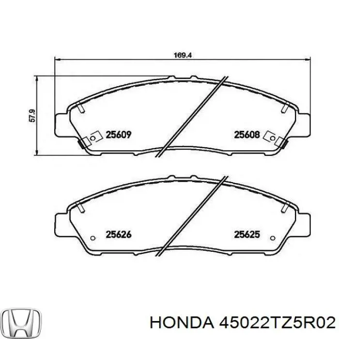 Передние тормозные колодки 45022TZ5R02 Honda