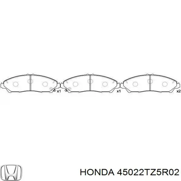 Pastillas de freno delanteras 45022TZ5R02 Honda/Acura