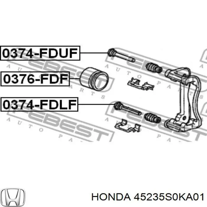 Направляюча супорту переднього, нижня 45235S0KA01 Honda