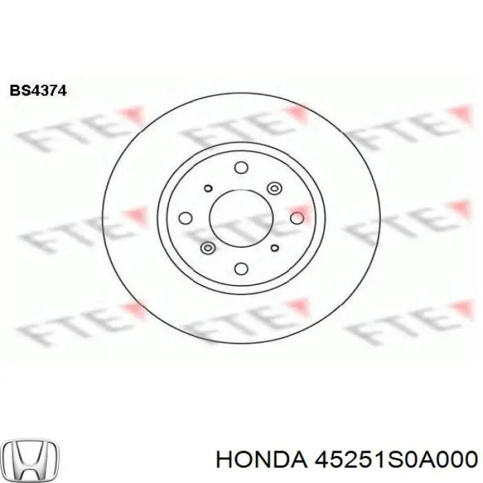 Купить 45251S0A000 Honda Ротор тормозной