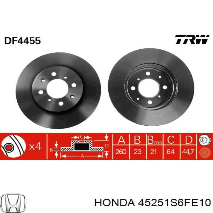 45251S6FE10 Honda