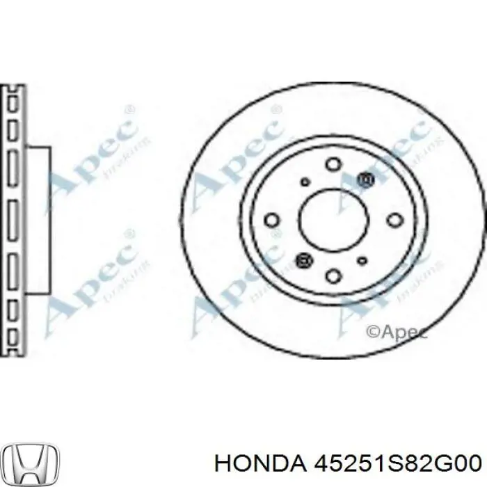 Тормоз дисковый передний Honda 45251S82G00 цена, от 52.88 USD