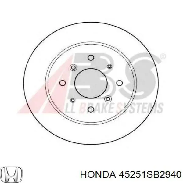 Freno de disco delantero 45251SB2940 Honda