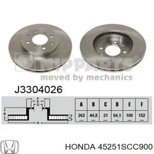 Купить 45251SCC900 Honda Ротор тормозной