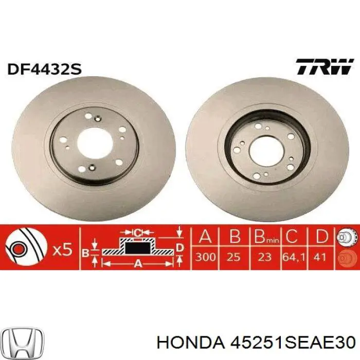 Купить 45251SEAE30 Honda Ротор тормозной