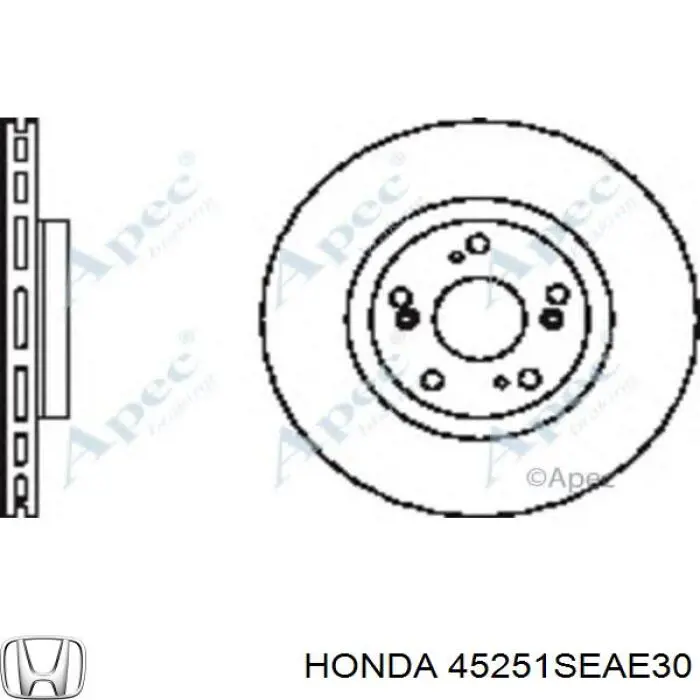 Передние тормозные диски 45251SEAE30 Honda