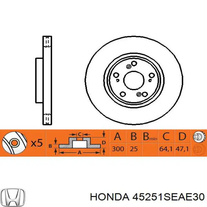 Купить 45251SEAE30 Honda Ротор тормозной