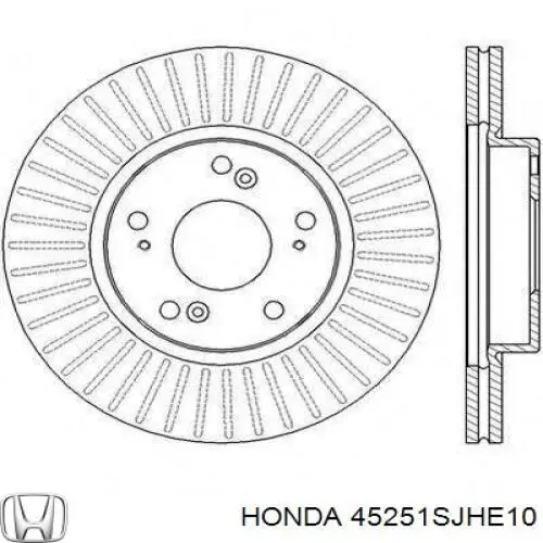 Тормоз дисковый передний Honda 45251SJHE10 цена, от 45.96 USD