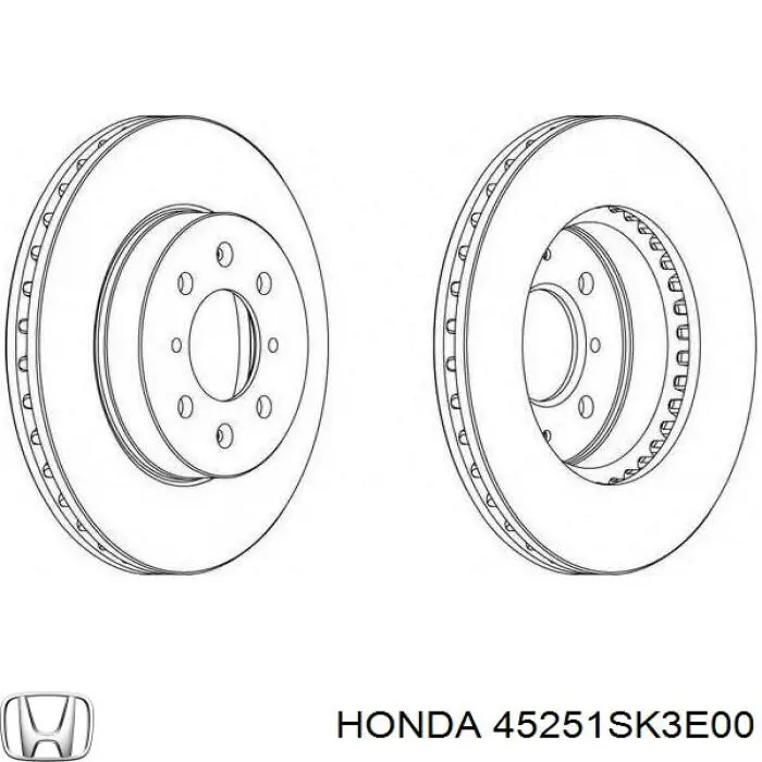 Freno de disco delantero 45251SK3E00 Honda