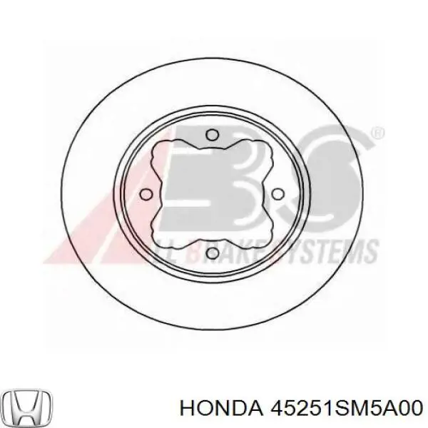 Передние тормозные диски 45251SM5A00 Honda