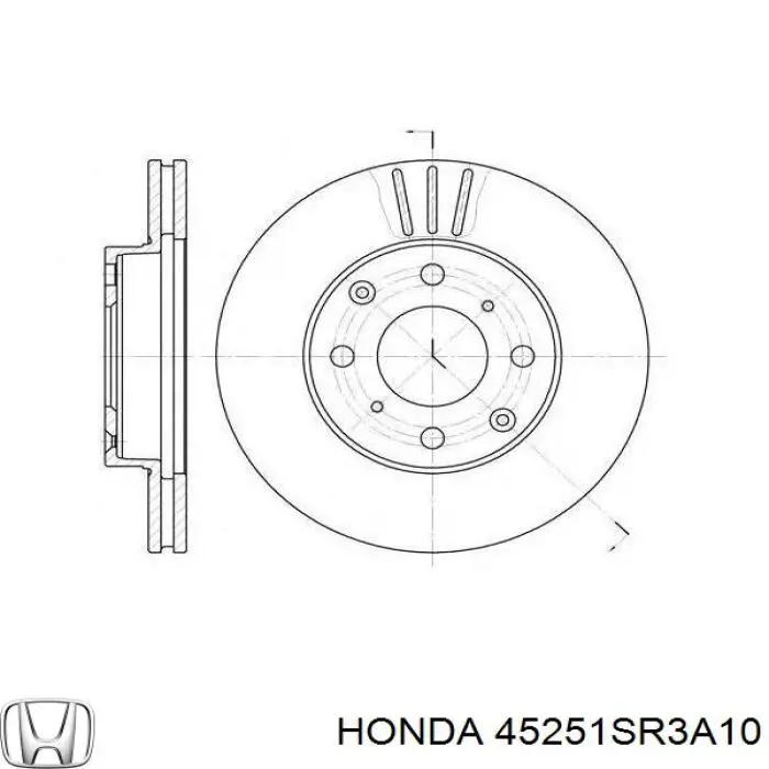 Передние тормозные диски 45251SR3A10 Honda