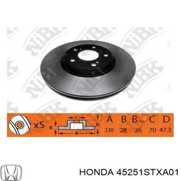 45251STXA01 Honda диск тормозной передний