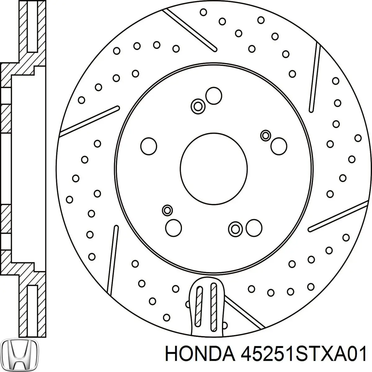 Тормоз дисковый передний Honda 45251STXA01 цена, от 107.06 USD