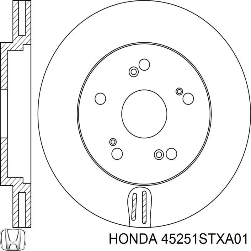 Freno de disco delantero 45251STXA01 Honda/Acura