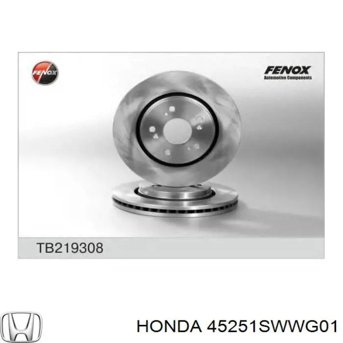 Disco do freio dianteiro 45251SWWG01 Honda
