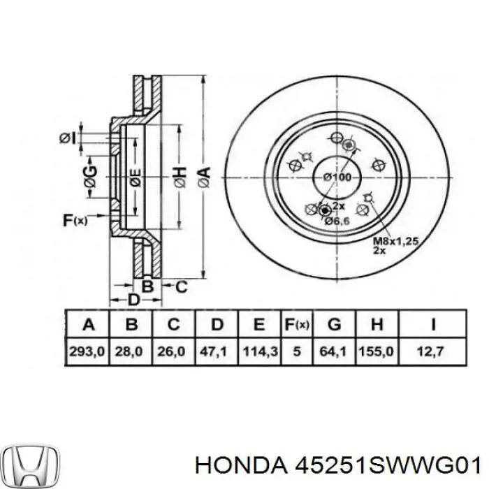 45251SWWG01 Honda Disco do freio dianteiro