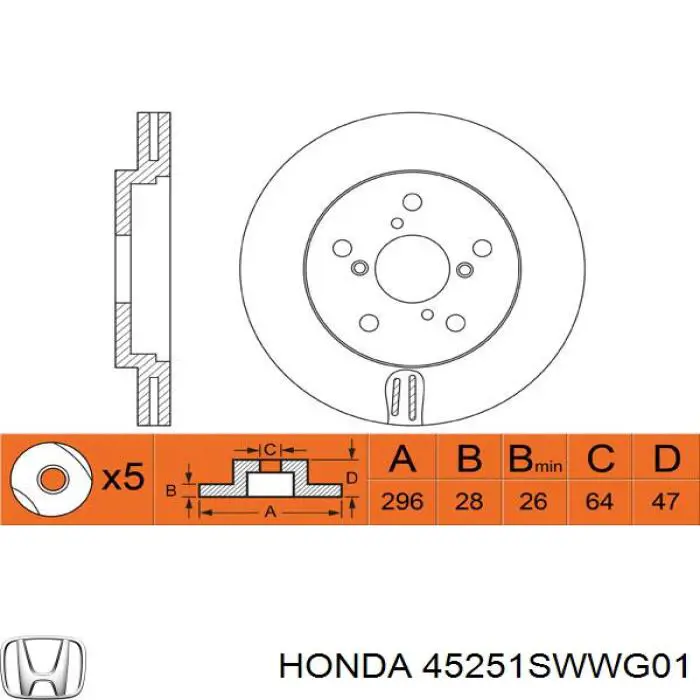 Disco do freio dianteiro Honda 45251SWWG01 preço, a partir de 223,64 USD