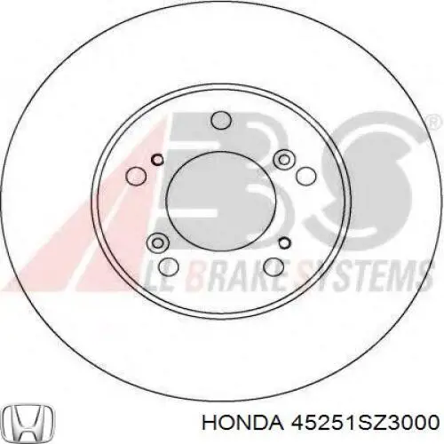 45251SZ3000 Honda диск тормозной передний