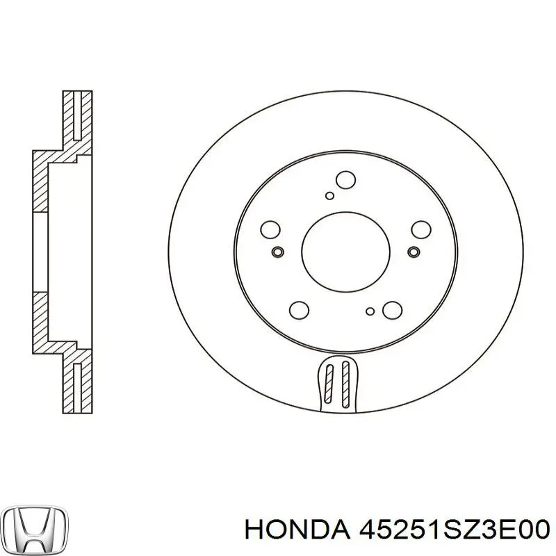 Передние тормозные диски 45251SZ3E00 Honda