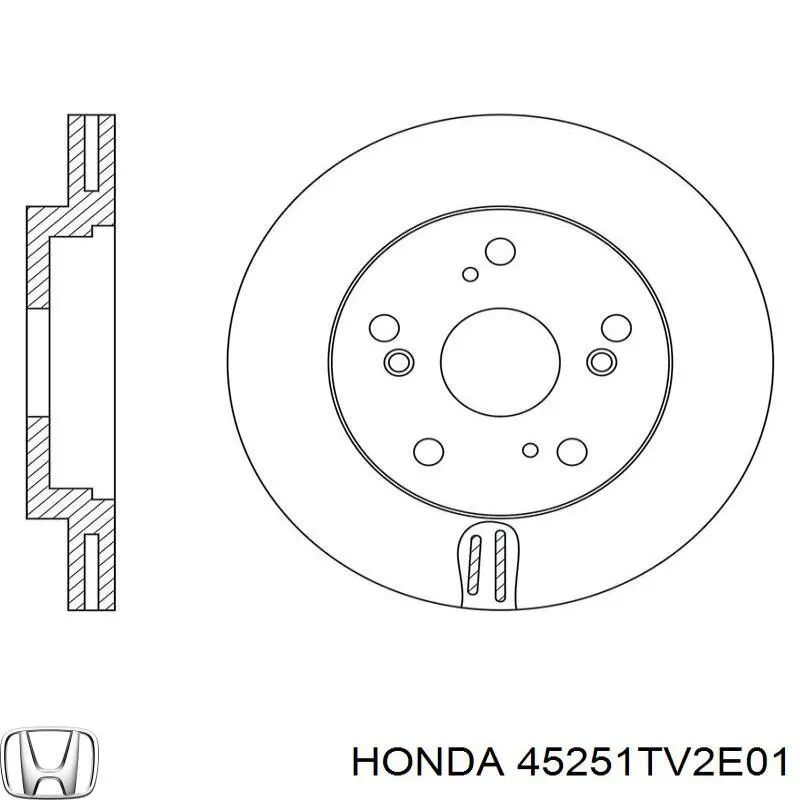 Передние тормозные диски 45251TV2E01 Honda