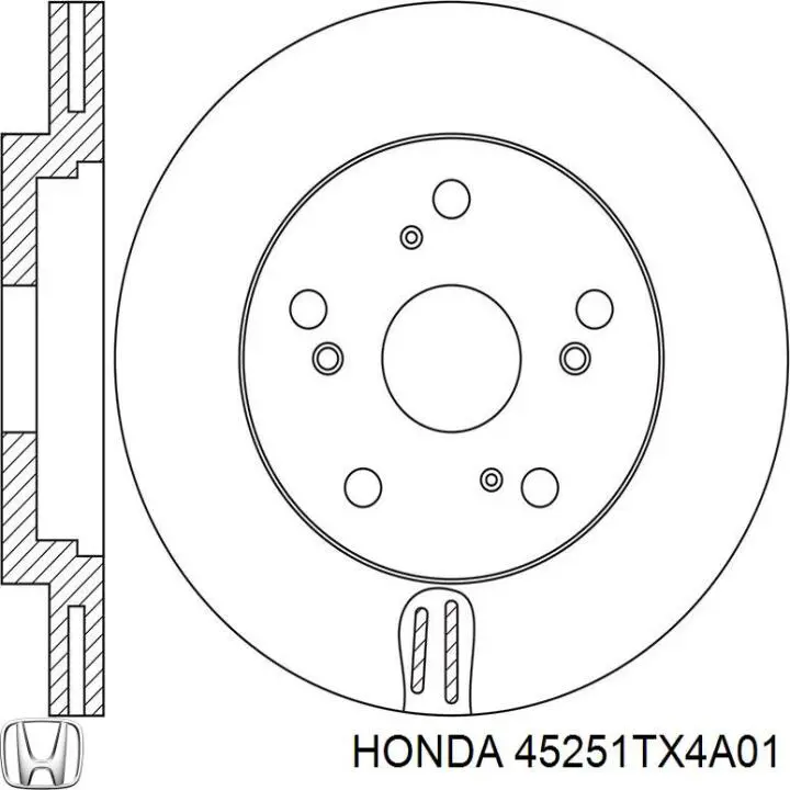 Передние тормозные диски 45251TX4A01 Honda