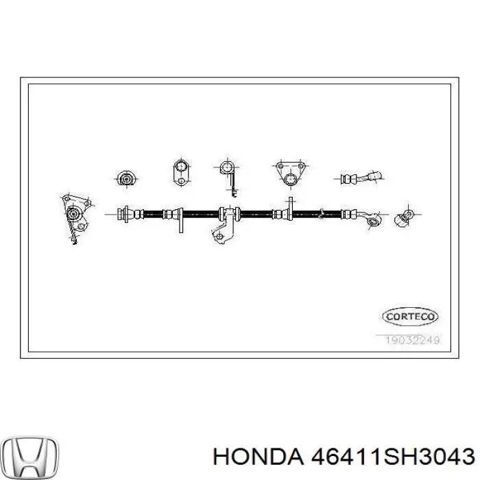 Шланг тормозной передний левый 46411SH3043 Honda