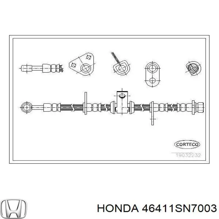 Шланг тормозной передний левый 46411SN7003 Honda
