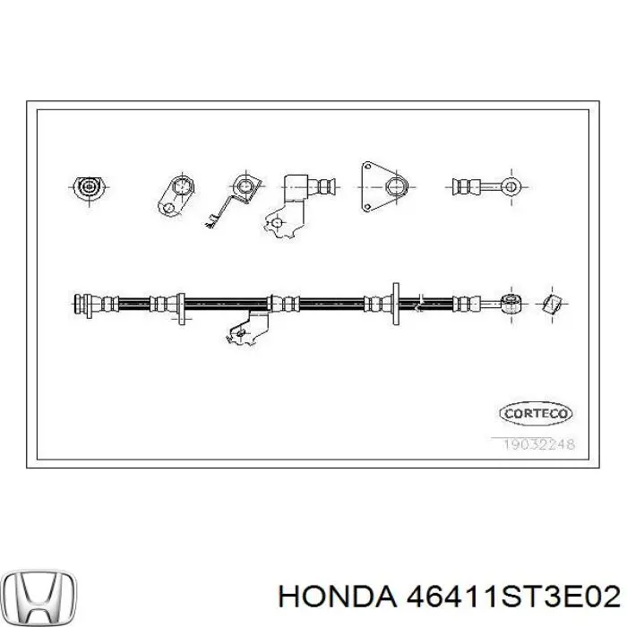 Шланг тормозной передний, левый Honda 46411ST3E02 цена, от 18.93 USD