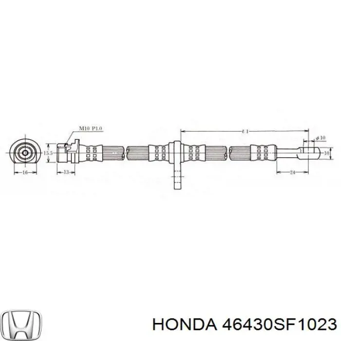 46430SF1023 Honda шланг тормозной задний