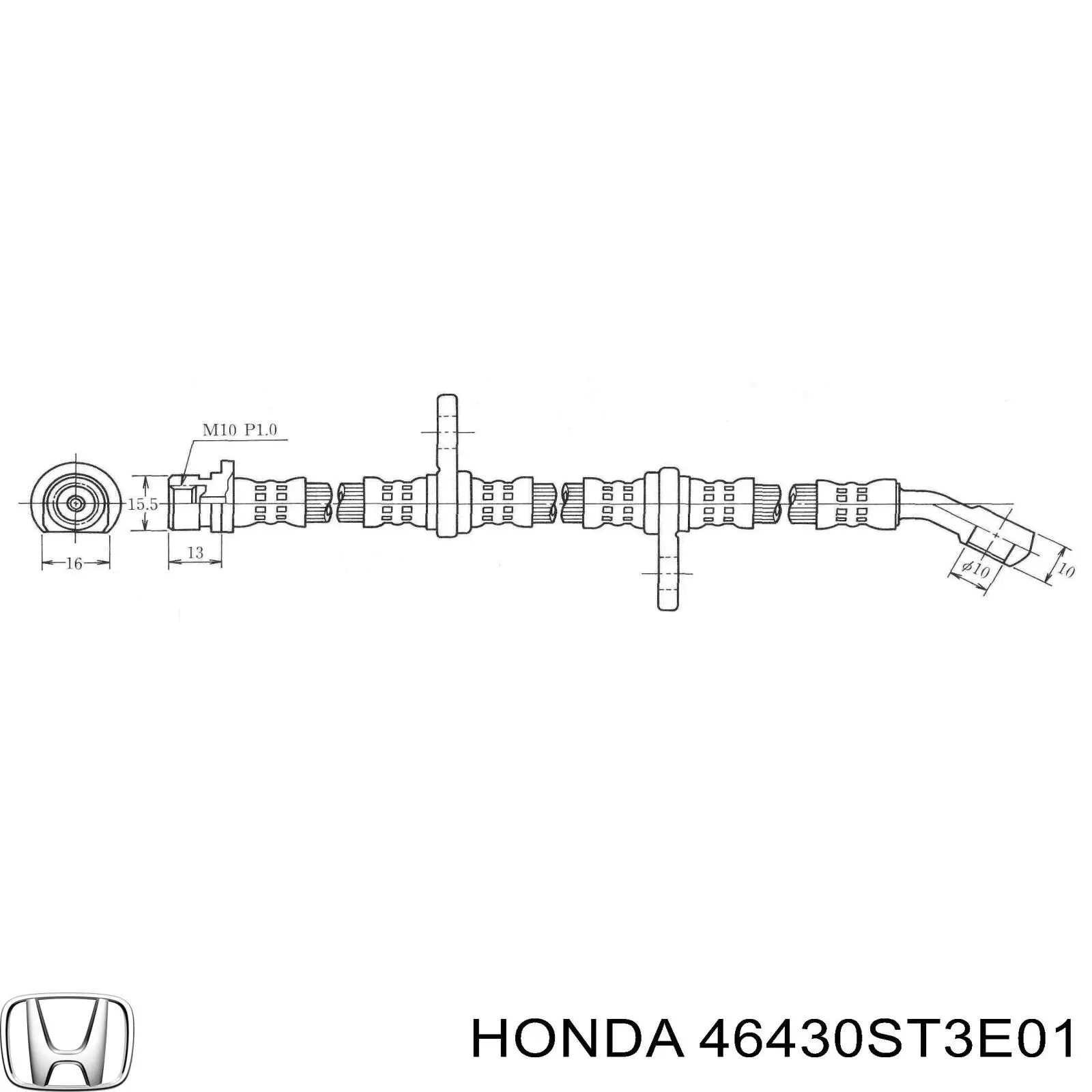 Шланг тормозной задний HONDA 46430ST3E01